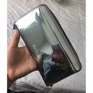Deux lux metallic blue wallet